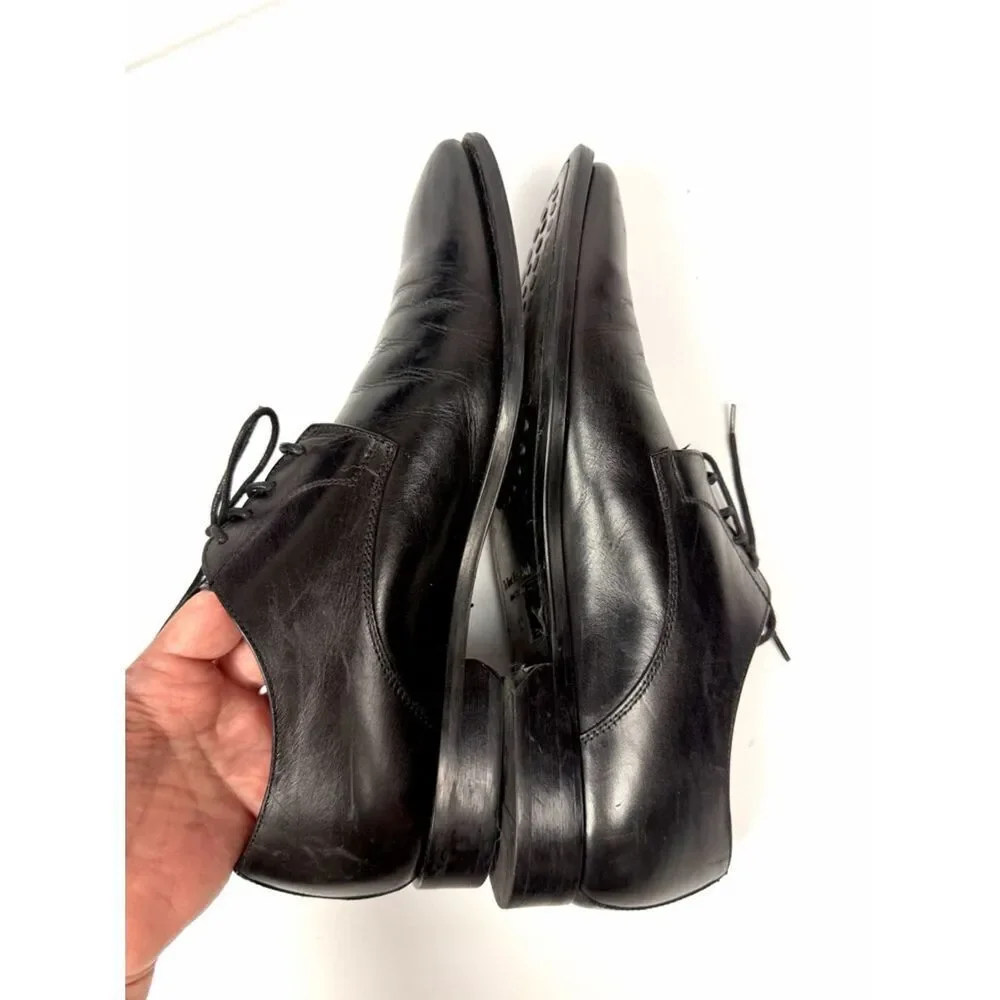 To Boot New York Leather Men's Shoes Black Oxfords Men's Size 10 Cap Toe Italy